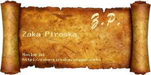 Zaka Piroska névjegykártya