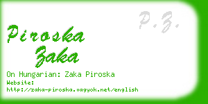 piroska zaka business card